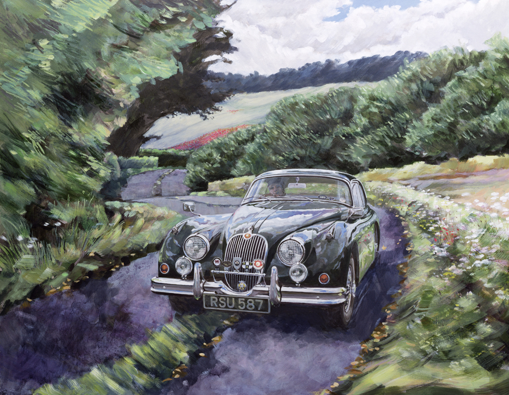 Jaguar XK150 Cruising (oil on canvas)  from Clive  Metcalfe
