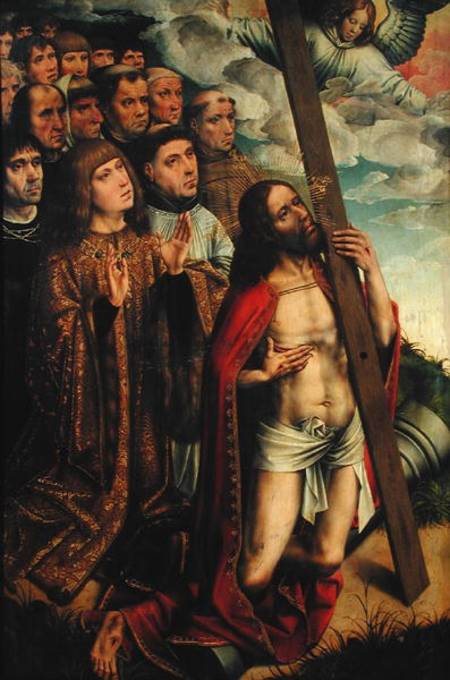 Christ the Mediator with Philip the Handsome (1478-1506) and his Entourage, left hand panel from an from Colijn de Coter