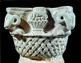Capital in the form of a basket with ram's heads and grapes, from the Monastery of St. Jeremiah, Sak