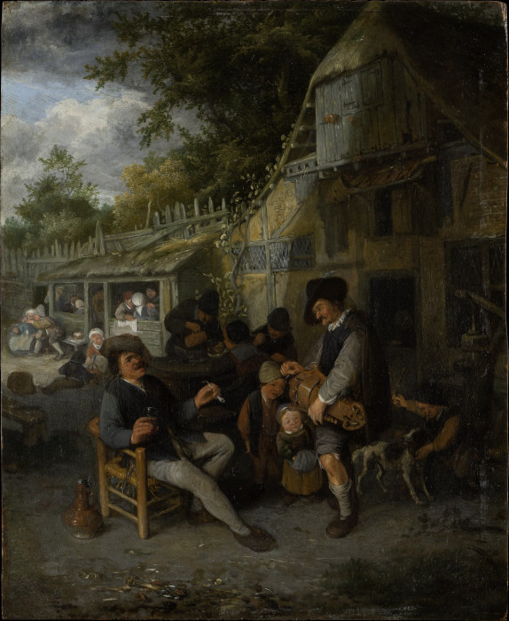 Country Inn with Hurdy-Gurdy Player from Cornelis Dusart