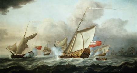 The Royal Yacht 'Mary' Exchanging Salutes from Cornelis van de Velde