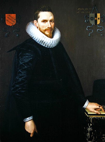 Portrait of Adriaen de Kies van Wiessen, 1616 (see 307902 for pair) from Cornelis van der Voort