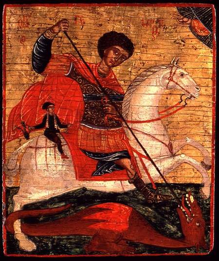 Icon of St. George and the Dragon from Cretan School