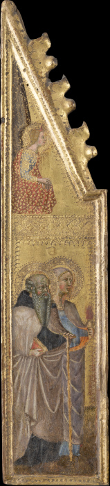 St. Abba Antonius, female saint with a torch (?), The Annunciation Angel from Cristoforo di Bindoccio