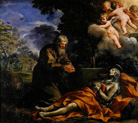 Death of Saint Mary of Egypt (oil on canvas) from Pietro  da Cortona,