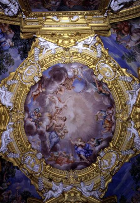 The 'Sala di Apollo' (Hall of Apollo) detail of ceiling decoration depicting Cosimo I de'Medici (151 from Pietro  da Cortona,