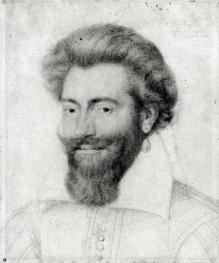 Portrait of a Bearded Man (red chalk, pierre noire & from Daniel Dumonstier