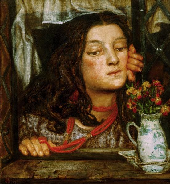 Rossetti / Girl at a lattice / Painting from Dante Gabriel Rossetti