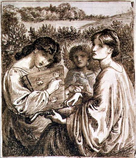 Study for 'The Bower Meadow' from Dante Gabriel Rossetti