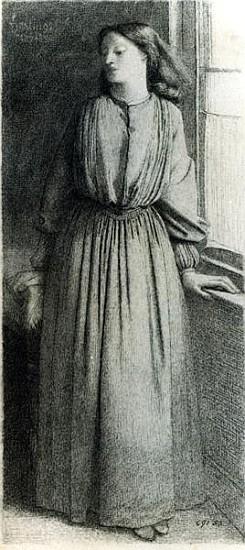 Elizabeth Siddal, May 1854 (pen and ink) from Dante Gabriel Rossetti