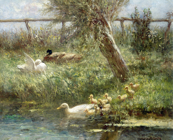 Ducks and ducklings from David Adolph Constant Artz