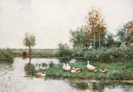 Ducks in a River Landscape from David Adolph Constant Artz