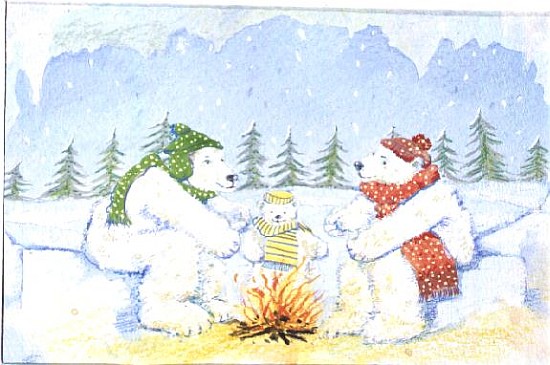 Polar Bears around the Camp Fire  from David  Cooke