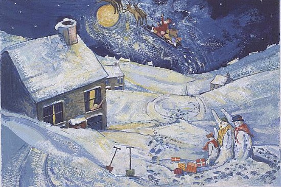 Snowmen waving to Santa, 1995  from David  Cooke