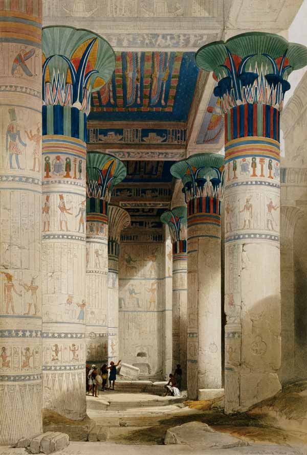 Thebes, Ramesseum , Watercol.by D.Roberts from David Roberts