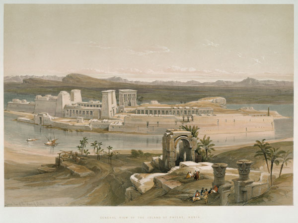 Philae , Temple Ruins from David Roberts
