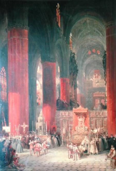 Procession in Seville Cathedral from David Roberts