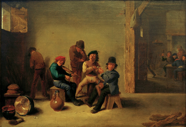 D.Teniers d.J., Zechende u. rauchende... from David Teniers