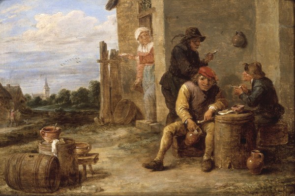 D.Teniers, Three Boors smoking. from David Teniers
