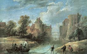 D.Teniers d.J., Landschaft mit Fischern
