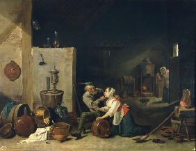 D.Teniers younger/ The Old Man and Maid