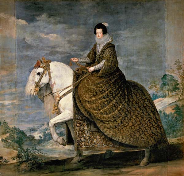 Isabella of Bourbon (wife Philipps IV) . to horse from Diego Rodriguez de Silva y Velázquez