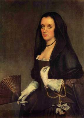 The lady with the fan from Diego Rodriguez de Silva y Velázquez