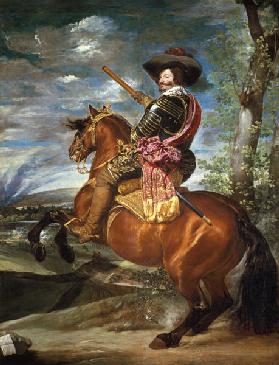 Gaspar de Guzmán, duke of olive-green are to horse