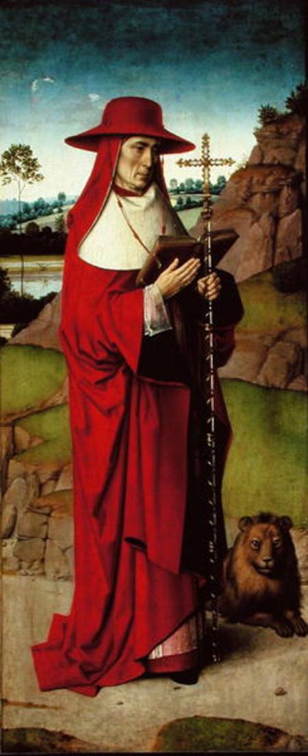 St. Jerome, right hand panel from the Triptych of St. Erasmus from Dieric Bouts the Elder