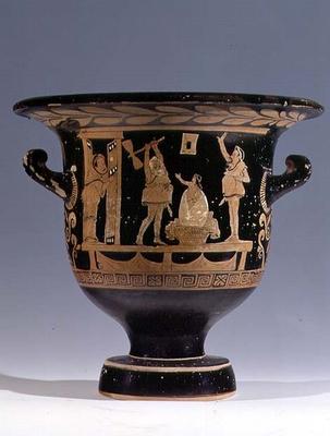 Red-figure bell krater decorated with a scene from a play, Apulian (ceramic) (for detail see 85028) from Dijon Painter