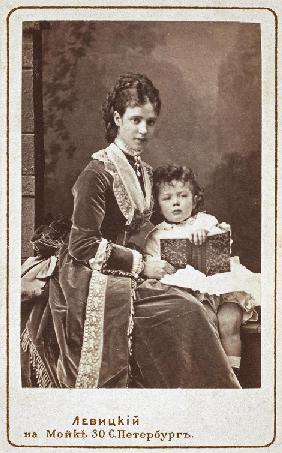 Empress Maria Fyodorovna (Dagmar of Denmark) (1847-1928) with son Nicholas Alexandrovich of Russia