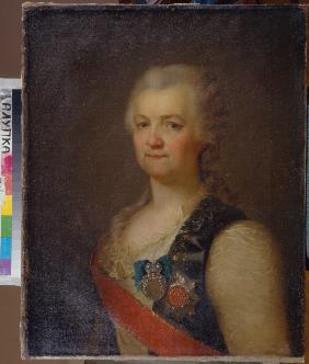 Portrait of the Princess Yekaterina R. Vorontsova-Dashkova (1744-1810), the first  President of the 