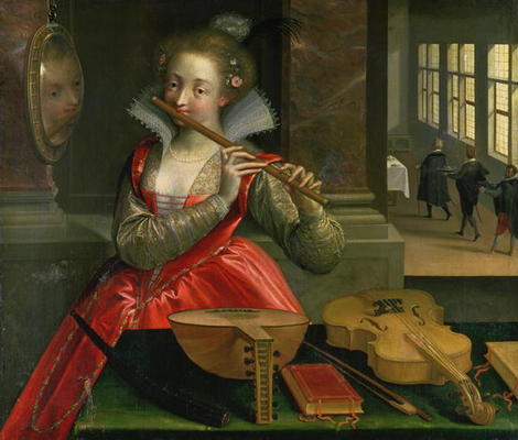 Allegory of Music (the Fluteplayer), c.1600 from Dirk de Quade van Ravesteyn