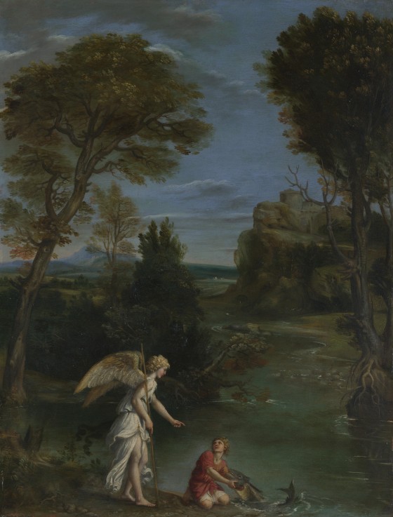 Landscape with Tobias laying hold of the Fish from Domenichino (eigentl. Domenico Zampieri)