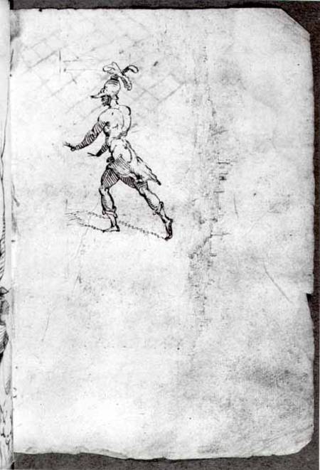 Sketch of a warrior (pen & ink) from Domenico Beccafumi