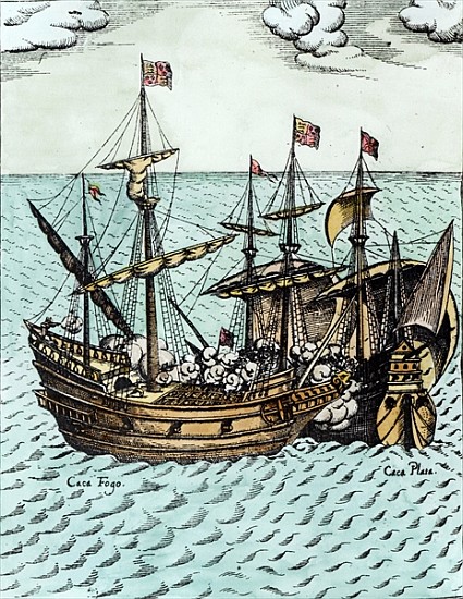 A Spanish Treasure Ship Plundered Francis Drake (c.1540-96) in the Pacific from Dutch School