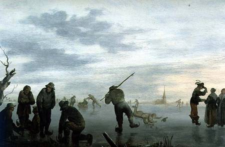 Winter Landscape with Skaters from Dutch School