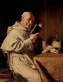 Reading monk with red wine-glass. from E. Gruetsner