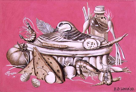 Lunch, 1993 (acrylic on paper)  from E.B.  Watts