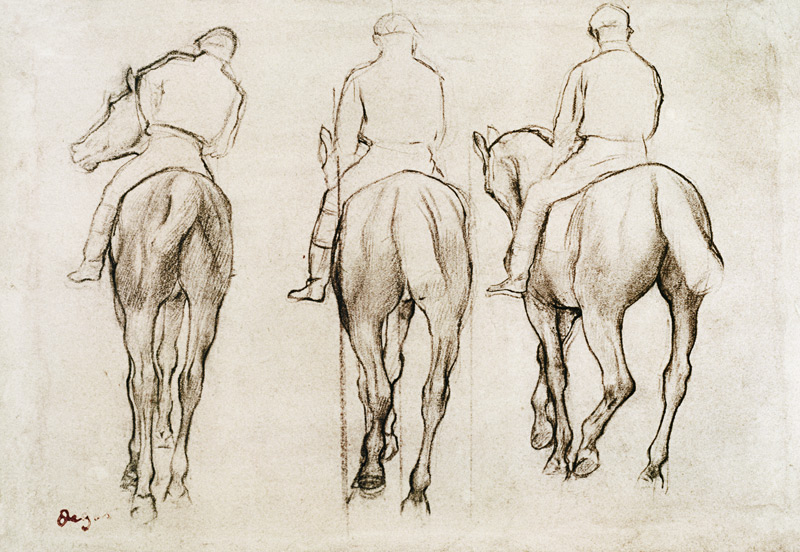 Jockeys (pencil) from Edgar Degas