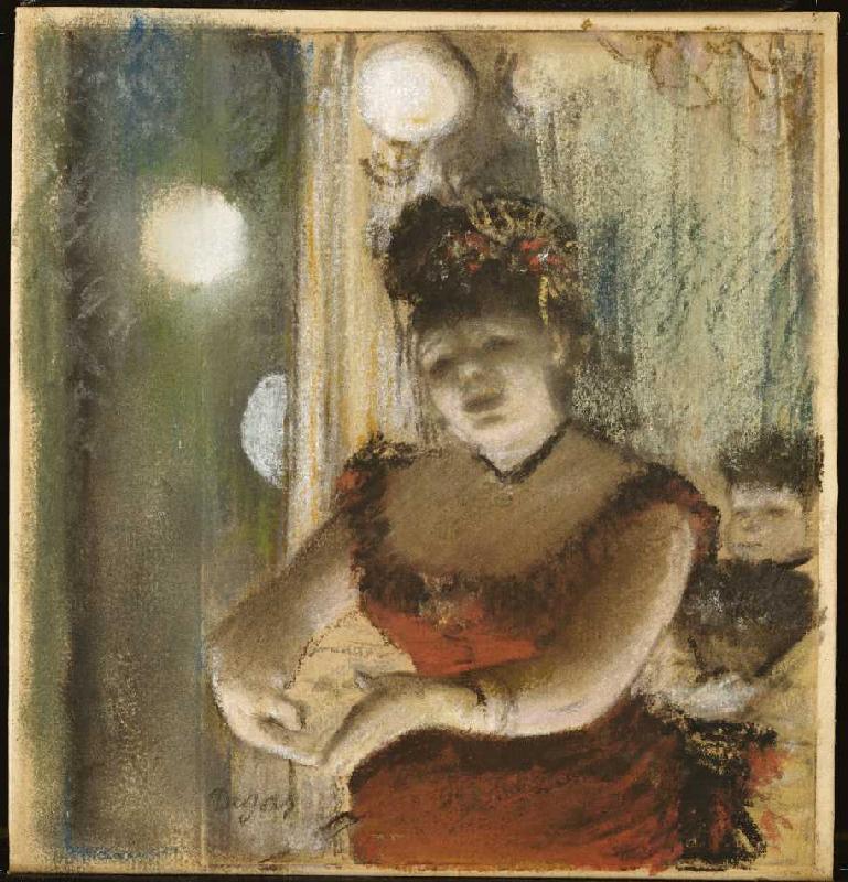 Chanteuse in the café from Edgar Degas