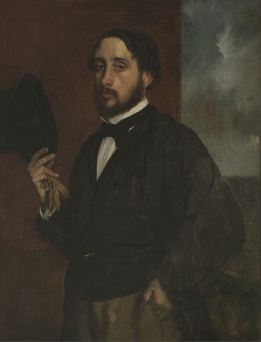 Self-portrait with Raised Hat from Edgar Degas