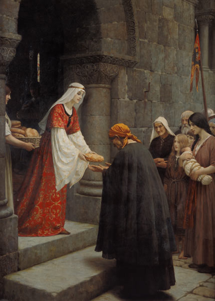 St. Elisabeth of Hungary boards the poor from Edmund Blair Leighton