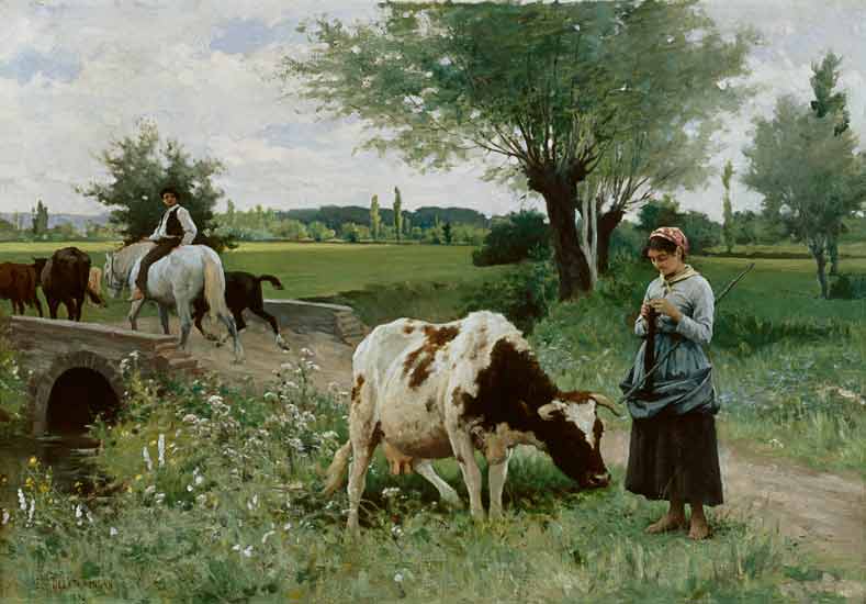 La vache bien gardee (Die gut gehuetete Kuh) from Edouard Debat-Ponsan
