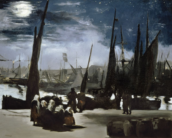 Moonlight over Boulogne Harbour from Edouard Manet