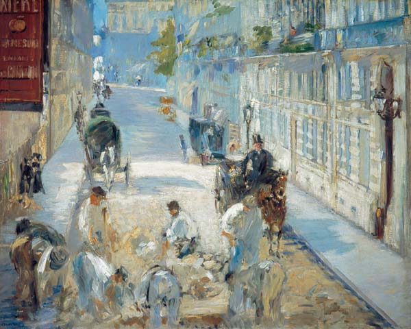 The Rue Mosnier with road workers from Edouard Manet