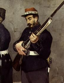 The Erschiessung emperors of Maximilian of Mexico 1867. detail: Soldier with gun from Edouard Manet