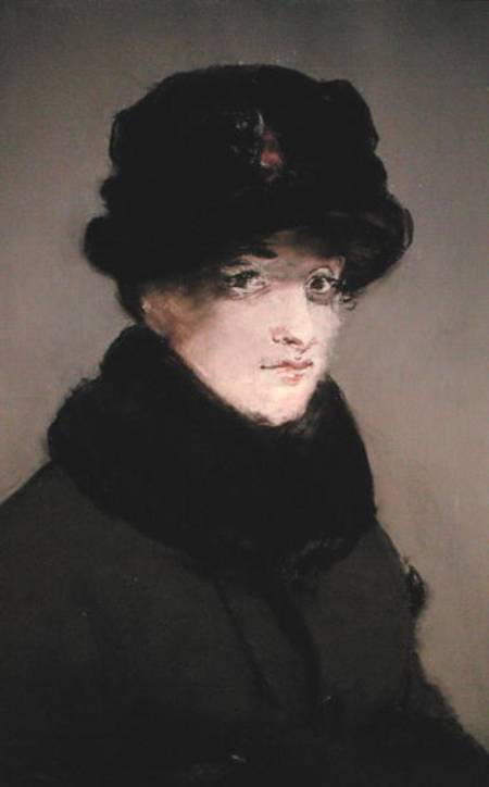 Mery Laurent (1849-1900) Wearing a Fur-Collared Cardigan from Edouard Manet