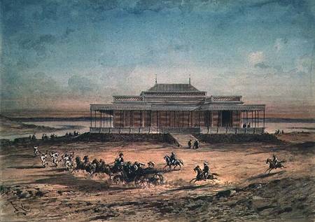 The Empress Eugenie travelling to the Inauguration of the Suez Canal in 1869, from a souvenir album from Edouard Riou