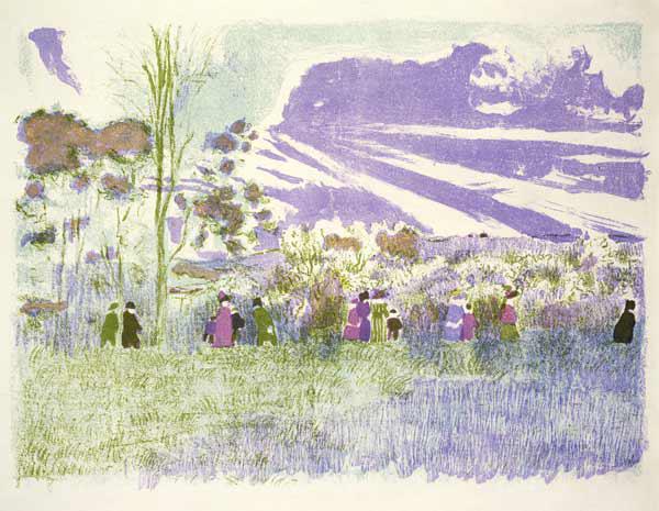 Across the Fields, 1898/99 (colour litho) 